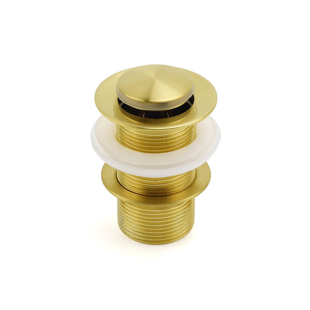 Watermark 32mm Pop Up Push Waste Plug No Overflow Basin Sink Drain Brushed Gold - Furniture > Bathroom > Shower Heads & Screens - Rivercity House & Home Co. (ABN 18 642 972 209) - Affordable Modern Furniture Australia