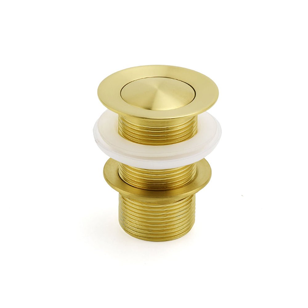 Watermark 32mm Pop Up Push Waste Plug No Overflow Basin Sink Drain Brushed Gold - Furniture > Bathroom > Shower Heads & Screens - Rivercity House & Home Co. (ABN 18 642 972 209) - Affordable Modern Furniture Australia