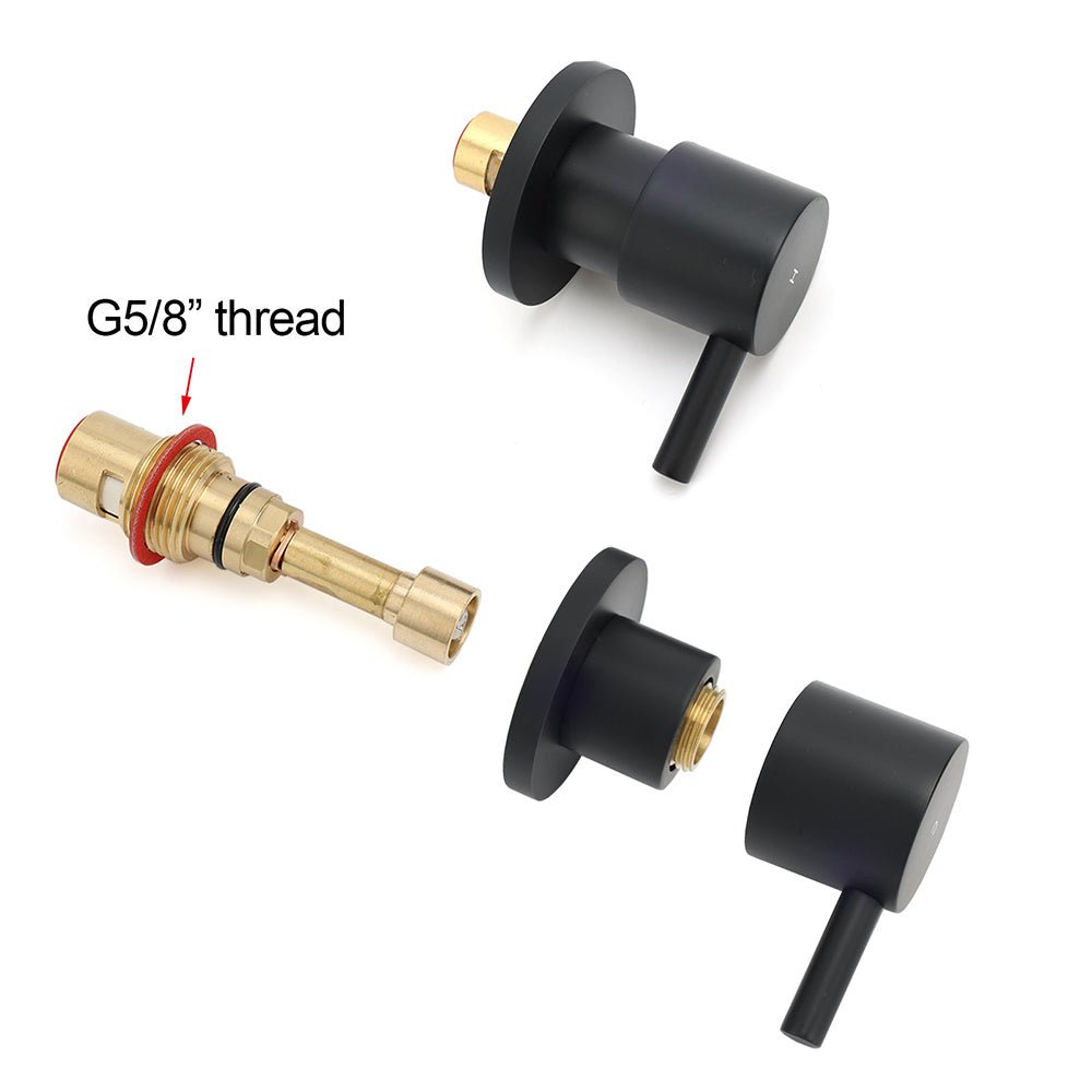 Watermark Black 1/4 Turn Twin Shower Taps Hot Cold Round Set Bath Vanity Mixer - Furniture > Bathroom > Shower Heads & Screens - Rivercity House & Home Co. (ABN 18 642 972 209) - Affordable Modern Furniture Australia