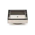 100mm Square Tile Insert Shower Grate Floor Drain 80mm Waste - Brushed Silver