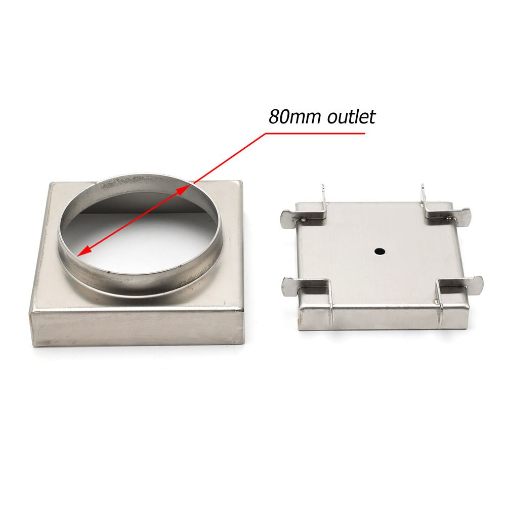 WaterMark Brushed 100mm Square Tile Insert Shower Grate Floor Drain 80mm Waste - Furniture > Bathroom > Shower Heads & Screens - Rivercity House & Home Co. (ABN 18 642 972 209) - Affordable Modern Furniture Australia