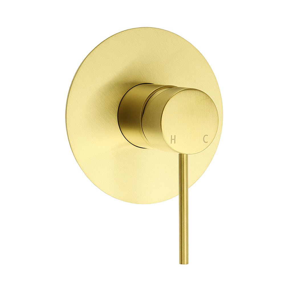 Watermark Brushed Gold Round Bathroom Shower Hot Cold Mixer Ceramic Cartridge OZ - Furniture > Bathroom > Shower Heads & Screens - Rivercity House & Home Co. (ABN 18 642 972 209) - Affordable Modern Furniture Australia