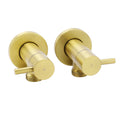 Round Washing Machine Twin Taps Set 1/4 Turn Hot Cold Brushed Gold