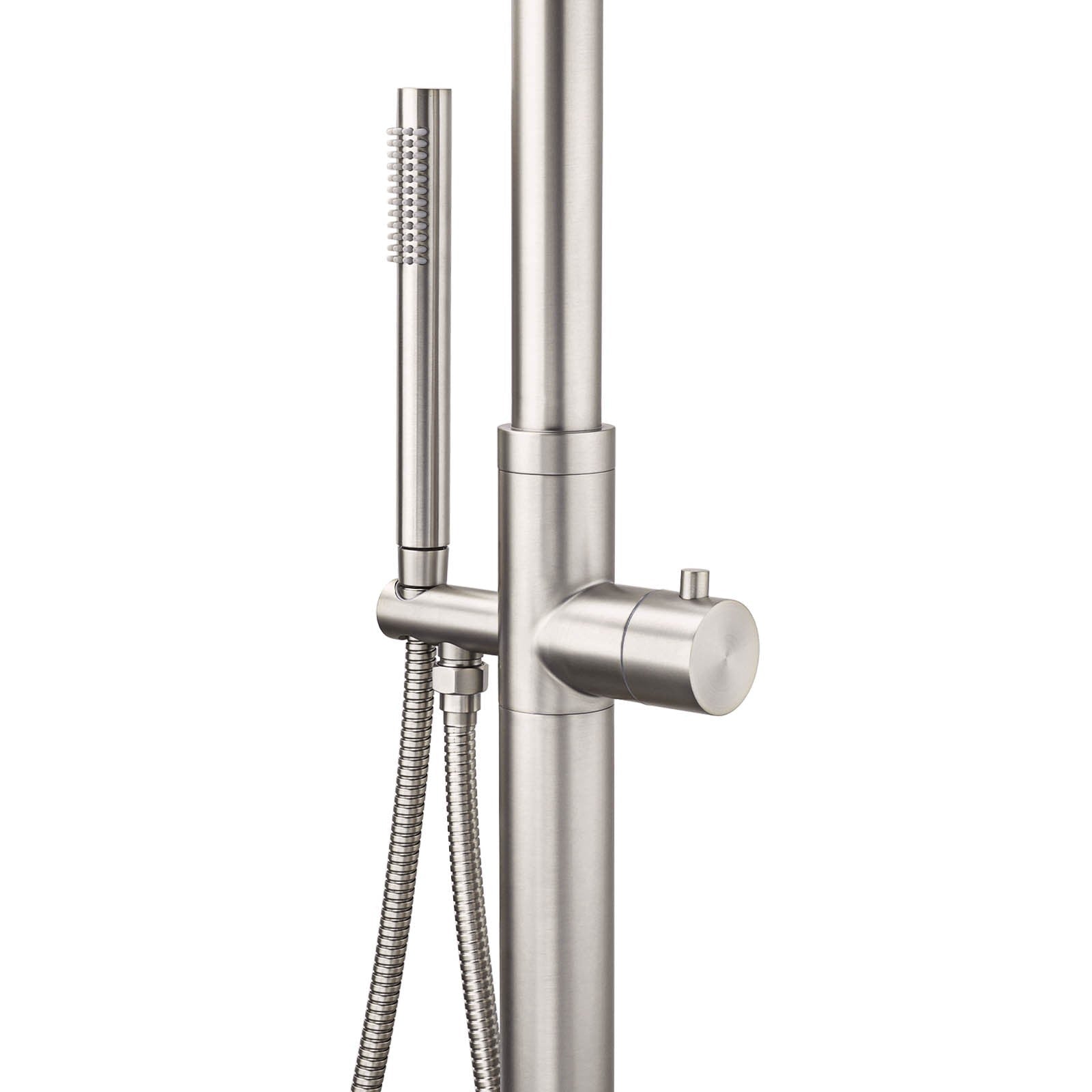 Watermark Brushed Nickel Dual Shower Handset Combo Outdoor Round 10" Head 316SUS - Furniture > Bathroom > Shower Heads & Screens - Rivercity House & Home Co. (ABN 18 642 972 209) - Affordable Modern Furniture Australia
