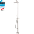 Brushed Nickel 10" Round Dual Shower Handset Combo 316SUS - Brushed Nickel