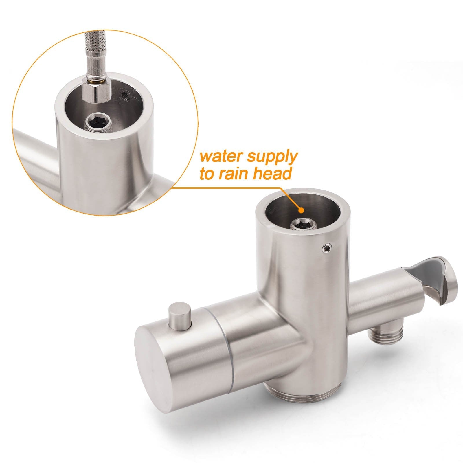 Watermark Brushed Nickel Dual Shower Handset Combo Outdoor Round 10" Head 316SUS - Furniture > Bathroom > Shower Heads & Screens - Rivercity House & Home Co. (ABN 18 642 972 209) - Affordable Modern Furniture Australia