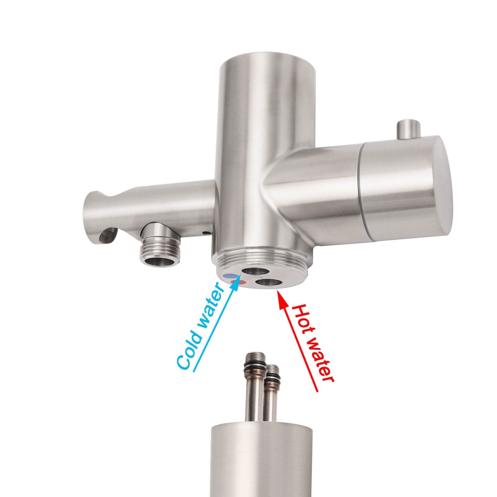 Watermark Brushed Nickel Dual Shower Handset Combo Outdoor Round 10" Head 316SUS - Furniture > Bathroom > Shower Heads & Screens - Rivercity House & Home Co. (ABN 18 642 972 209) - Affordable Modern Furniture Australia
