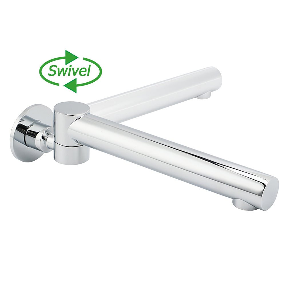 Watermark Chrome Round Basin Wall Mount Faucet Outlet 180° Swivel Brass Bath Tub Spout - Furniture > Bathroom > Shower Heads & Screens - Rivercity House & Home Co. (ABN 18 642 972 209) - Affordable Modern Furniture Australia