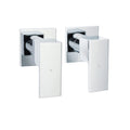 Chrome Square 1/4 Turn Twin Wall Taps for Shower & Basin Spout - Polished Chrome
