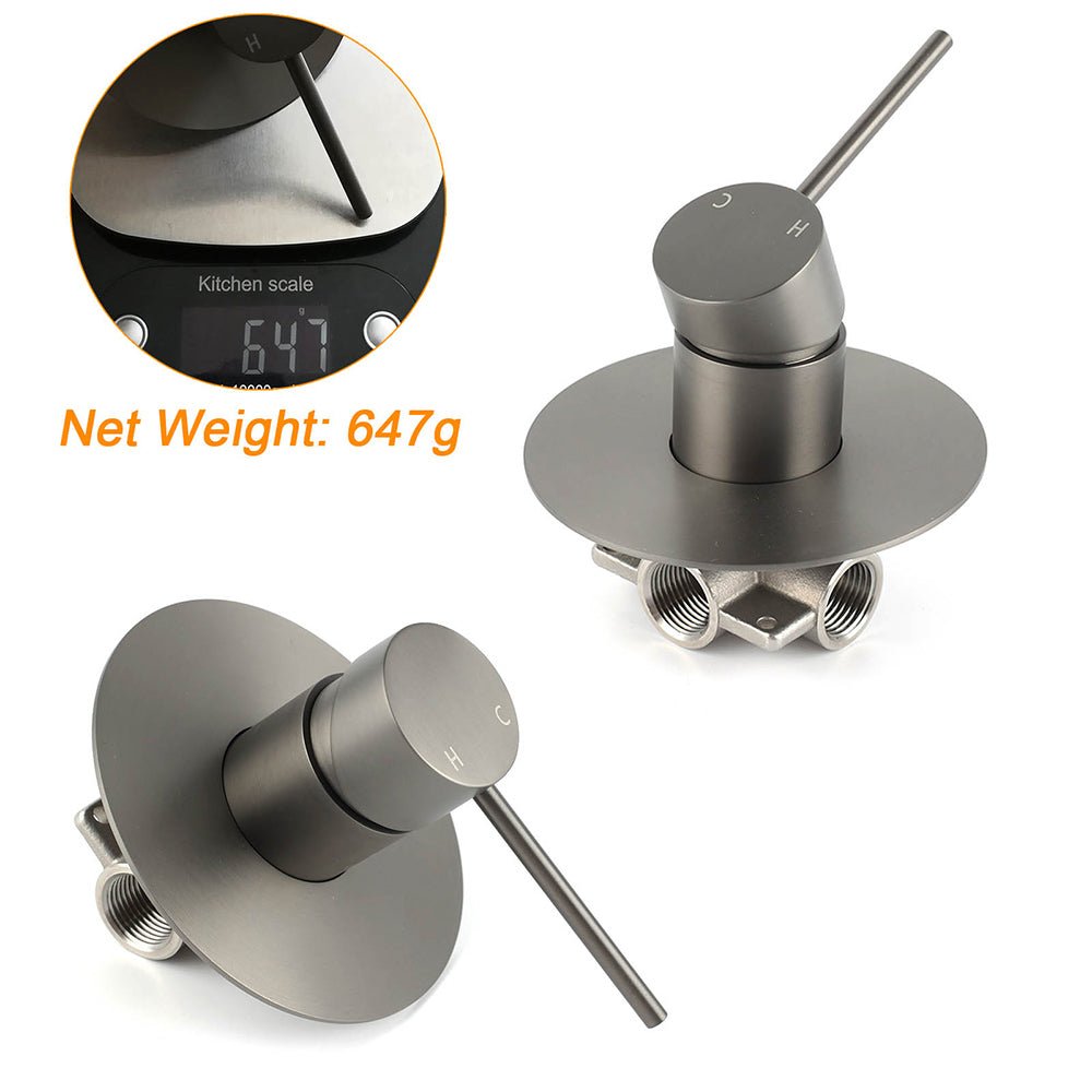 Watermark Gun Metal Grey Round Bathroom Shower Hot Cold Mixer Ceramic Cartridge - Furniture > Bathroom > Shower Heads & Screens - Rivercity House & Home Co. (ABN 18 642 972 209) - Affordable Modern Furniture Australia