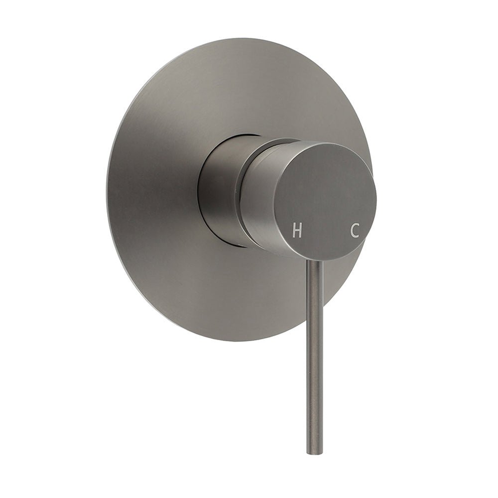Watermark Gun Metal Grey Round Bathroom Shower Hot Cold Mixer Ceramic Cartridge - Furniture > Bathroom > Shower Heads & Screens - Rivercity House & Home Co. (ABN 18 642 972 209) - Affordable Modern Furniture Australia
