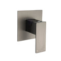 Square Bath Shower Mixer with Ceramic Cartridge Valve - Grey Metal