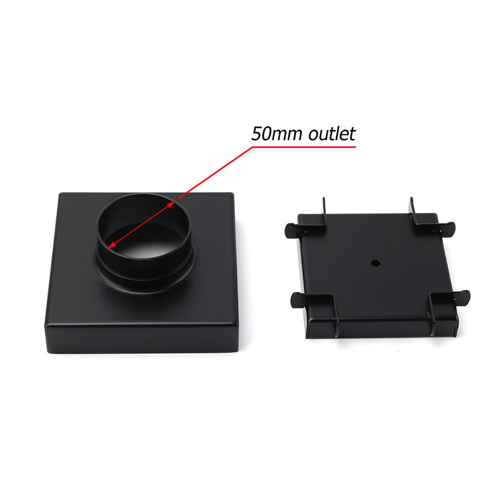 WaterMark Matt Black 100x100mm Square Tile Insert Shower Grate Floor Drain 50mm Waste - Furniture > Bathroom > Shower Heads & Screens - Rivercity House & Home Co. (ABN 18 642 972 209) - Affordable Modern Furniture Australia