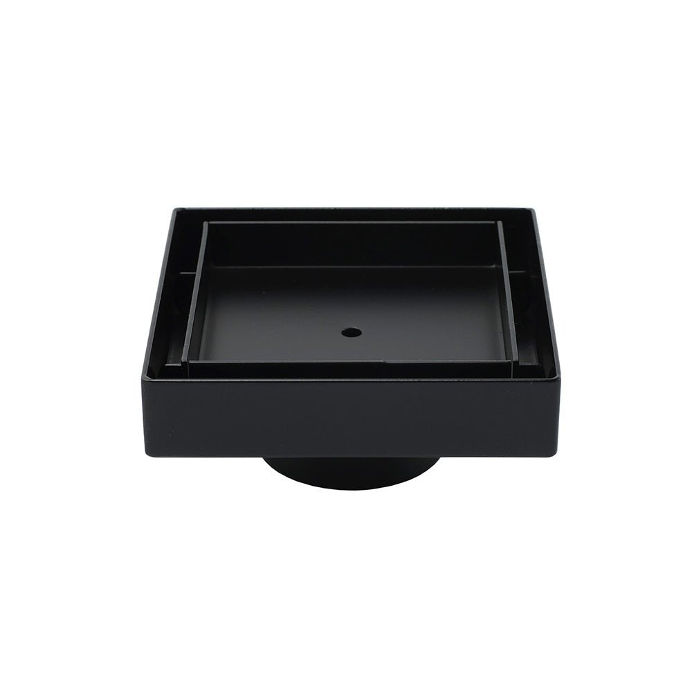WaterMark Matt Black 100x100mm Square Tile Insert Shower Grate Floor Drain 50mm Waste - Furniture > Bathroom > Shower Heads & Screens - Rivercity House & Home Co. (ABN 18 642 972 209) - Affordable Modern Furniture Australia