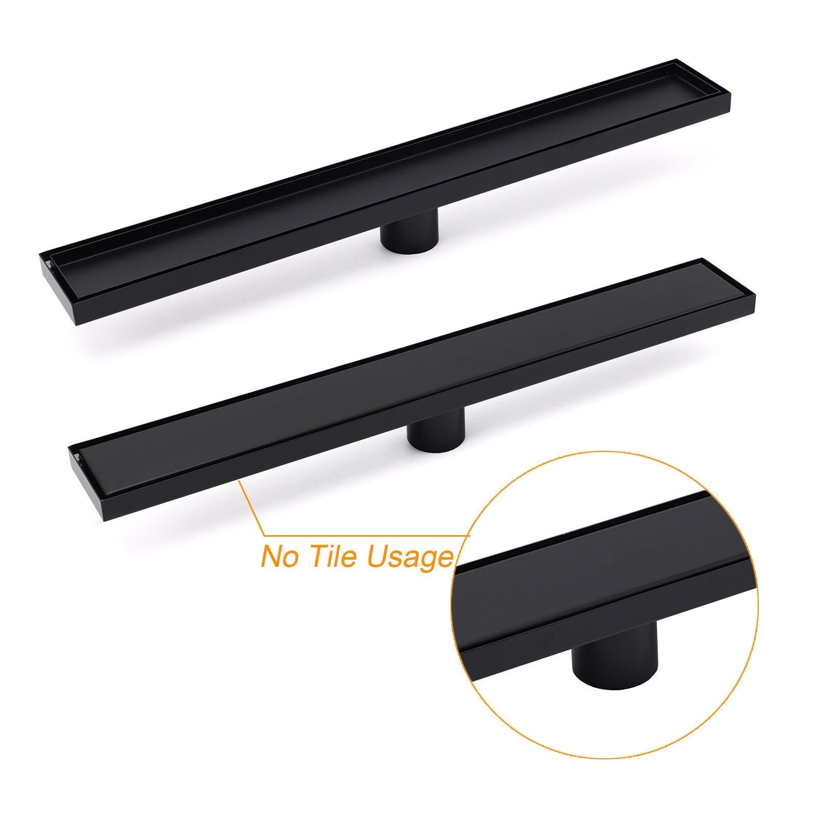 WaterMark Matt Black 900mm Tile Insert Shower Grate Floor Drain 50mm Flow Waste - Furniture > Bathroom > Shower Heads & Screens - Rivercity House & Home Co. (ABN 18 642 972 209) - Affordable Modern Furniture Australia