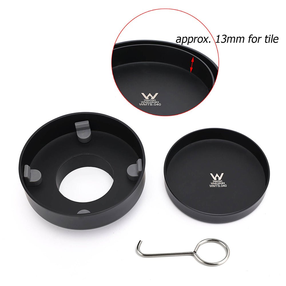 Watermark Matt Black Round 100mm Tile Insert Floor Drain Shower Grate 50mm Waste - Furniture > Bathroom > Shower Heads & Screens - Rivercity House & Home Co. (ABN 18 642 972 209) - Affordable Modern Furniture Australia