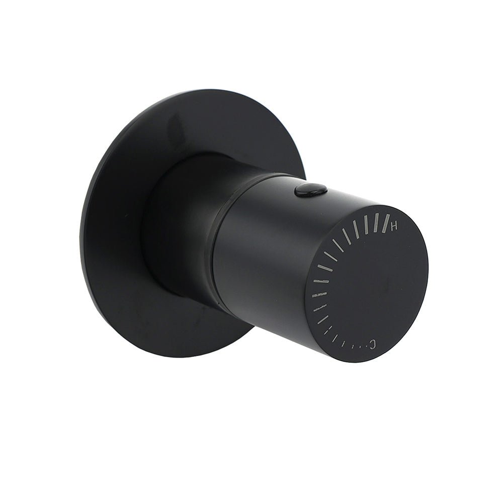Watermark Matt Black Round Bath Shower Mixer Hot Cold Tap Valve Turn No Handle - Furniture > Bathroom > Shower Heads & Screens - Rivercity House & Home Co. (ABN 18 642 972 209) - Affordable Modern Furniture Australia