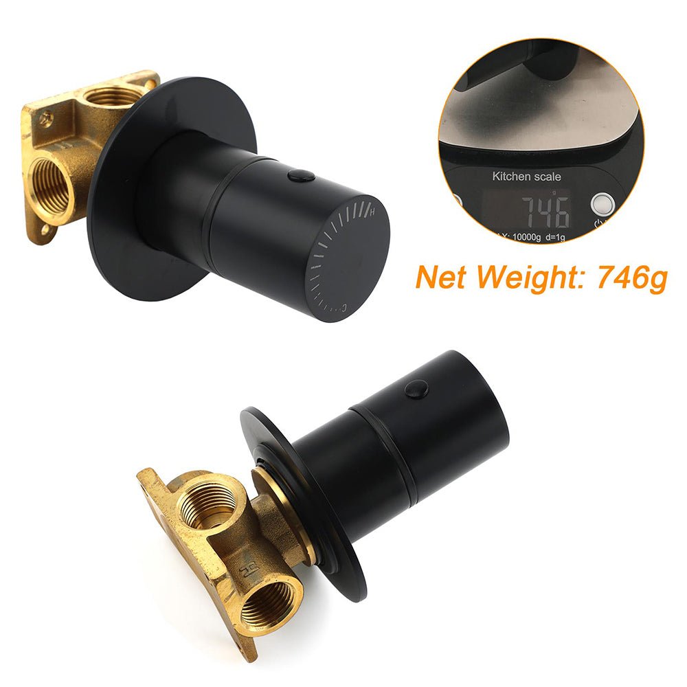Watermark Matt Black Round Bath Shower Mixer Hot Cold Tap Valve Turn No Handle - Furniture > Bathroom > Shower Heads & Screens - Rivercity House & Home Co. (ABN 18 642 972 209) - Affordable Modern Furniture Australia