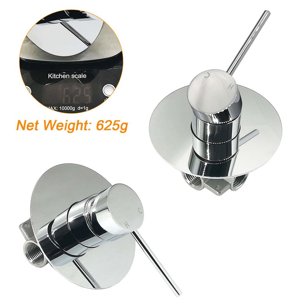 Watermark Round Pin Lever Hot Cold Water Mixer Bathroom Shower Tap Valve Chrome - Furniture > Bathroom > Shower Heads & Screens - Rivercity House & Home Co. (ABN 18 642 972 209) - Affordable Modern Furniture Australia