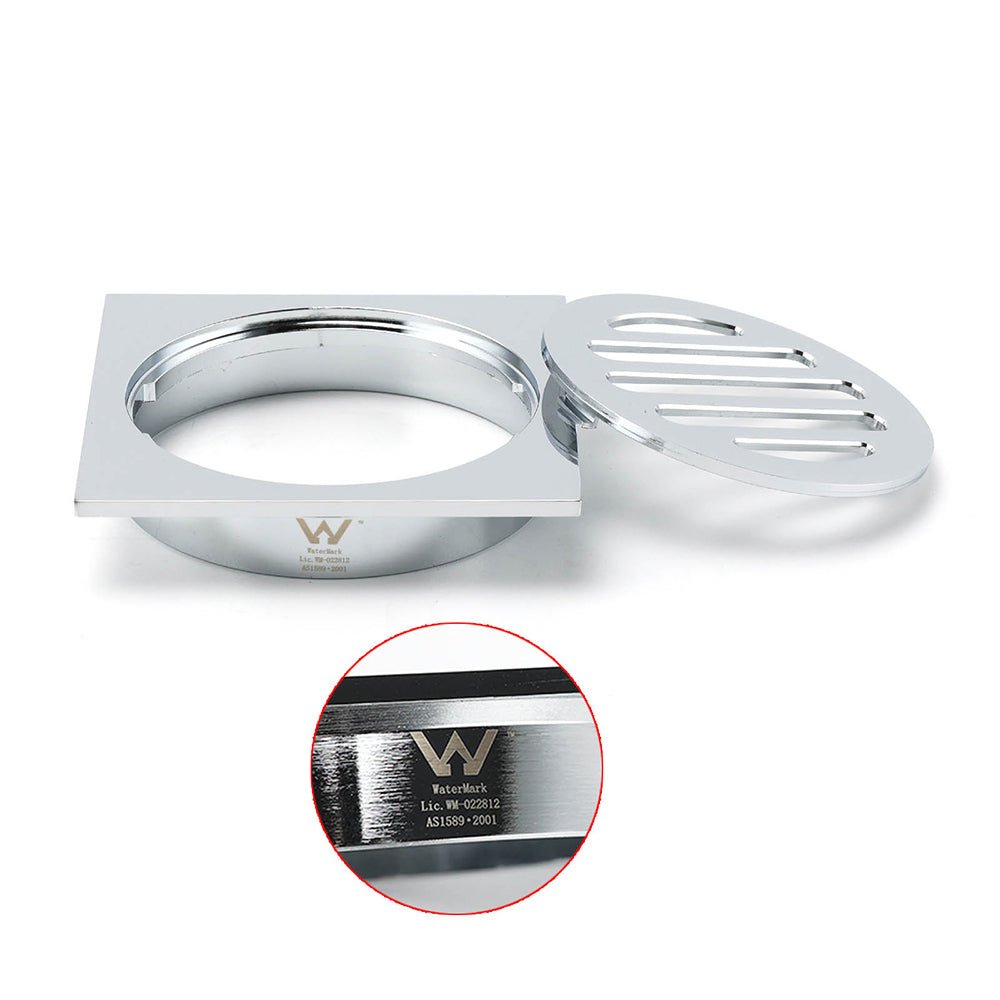 Watermark Stainless Steel 85x85mm Small Square Shower Grate Floor Drain 72mm Outlet - Furniture > Bathroom > Shower Heads & Screens - Rivercity House & Home Co. (ABN 18 642 972 209) - Affordable Modern Furniture Australia