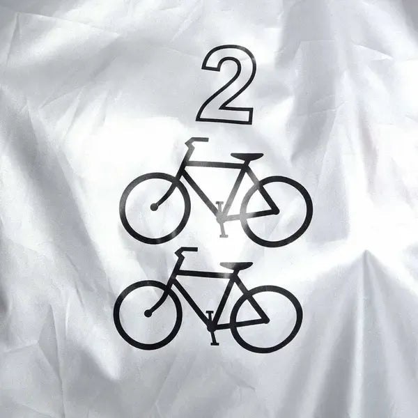 Waterproof 2-Bike Cover 210D Oxford with PU Coating and UV Protection for Mountain, Electric & City Bikes - Black and Silver - Sports & Fitness > Bikes & Accessories > Bicycle Bags - Rivercity House & Home Co. (ABN 18 642 972 209) - Affordable Modern Furniture Australia