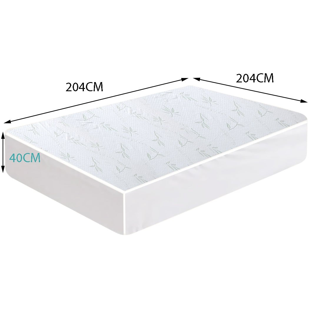 Waterproof Breathable Fitted Super King Mattress Protector - White - Rivercity House & Home Co. (ABN 18 642 972 209) - Affordable Modern Furniture Australia