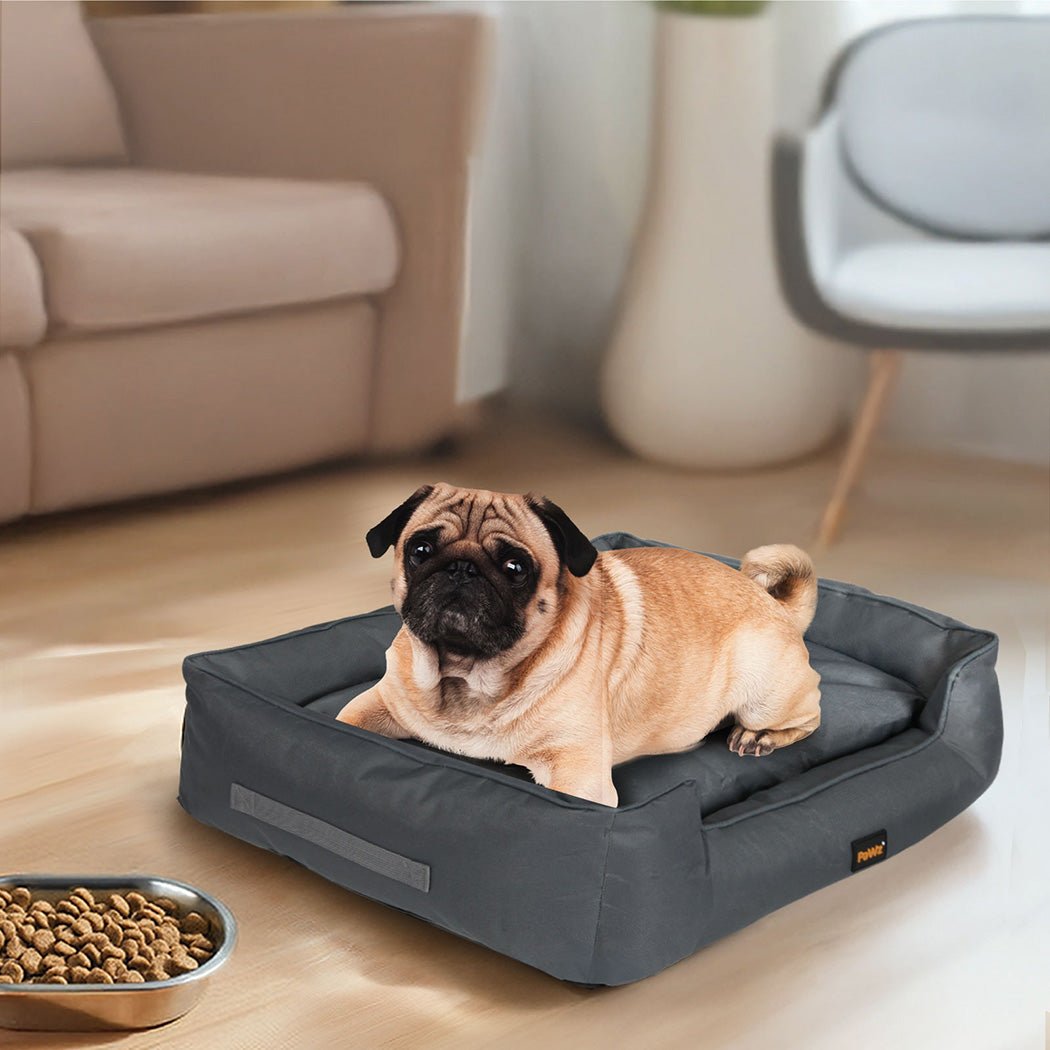 Waterproof Calming Dog Bed with Handles - Grey - Rivercity House & Home Co. (ABN 18 642 972 209) - Affordable Modern Furniture Australia