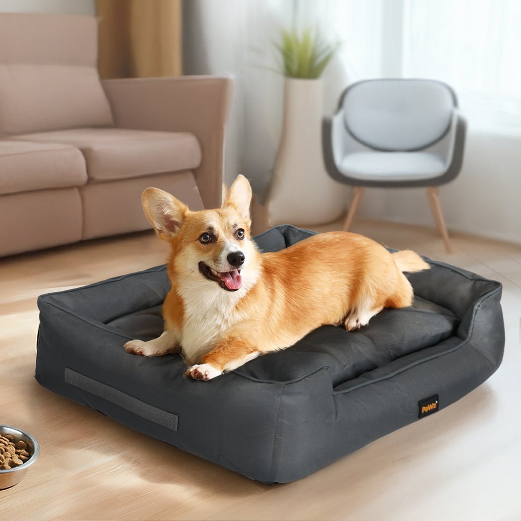 Waterproof Dog Calming Bed with Handles - Grey - Rivercity House & Home Co. (ABN 18 642 972 209) - Affordable Modern Furniture Australia