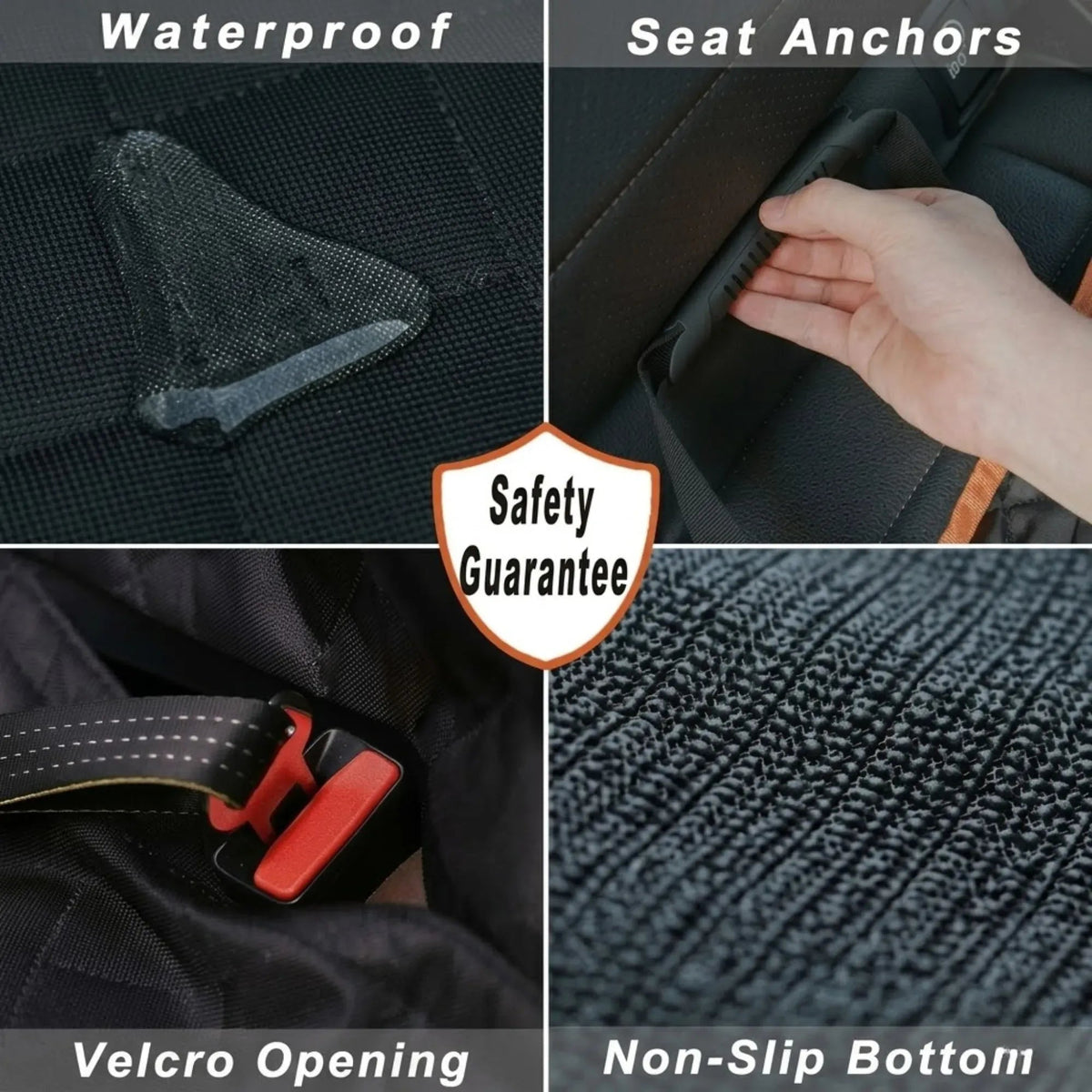 Waterproof Dog Car Seat Cover Hammock with Mesh Window - Black Nylon - Pet Care > Cat Supplies > Cat Furniture - Rivercity House & Home Co. (ABN 18 642 972 209) - Affordable Modern Furniture Australia