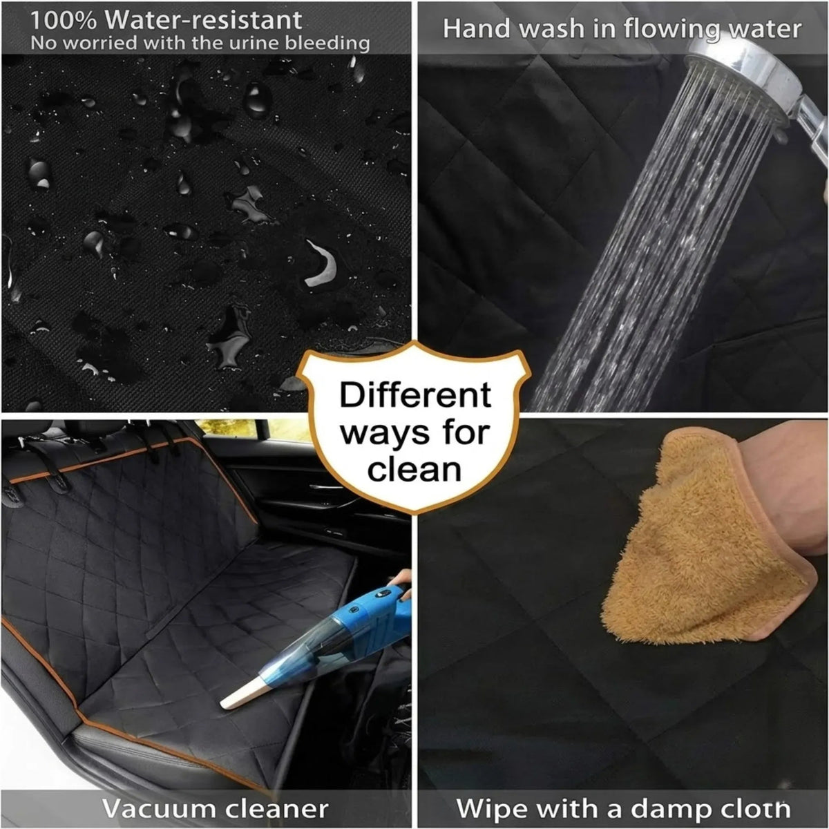 Waterproof Dog Car Seat Cover Hammock with Mesh Window - Black Nylon - Pet Care > Cat Supplies > Cat Furniture - Rivercity House & Home Co. (ABN 18 642 972 209) - Affordable Modern Furniture Australia