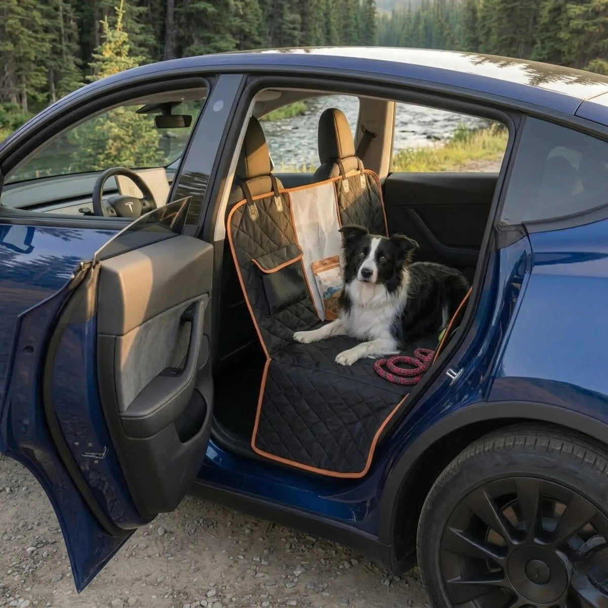 Waterproof Dog Car Seat Cover Hammock with Mesh Window - Black Nylon - Pet Care > Cat Supplies > Cat Furniture - Rivercity House & Home Co. (ABN 18 642 972 209) - Affordable Modern Furniture Australia