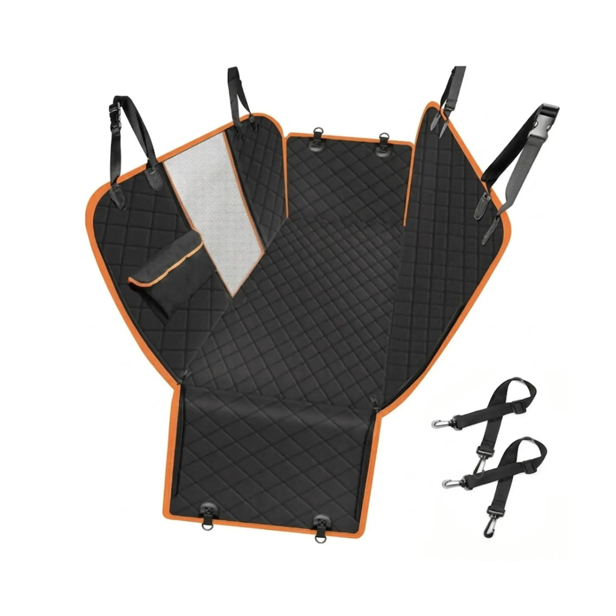 Waterproof Dog Car Seat Cover Hammock with Mesh Window - Black Nylon - Pet Care > Cat Supplies > Cat Furniture - Rivercity House & Home Co. (ABN 18 642 972 209) - Affordable Modern Furniture Australia