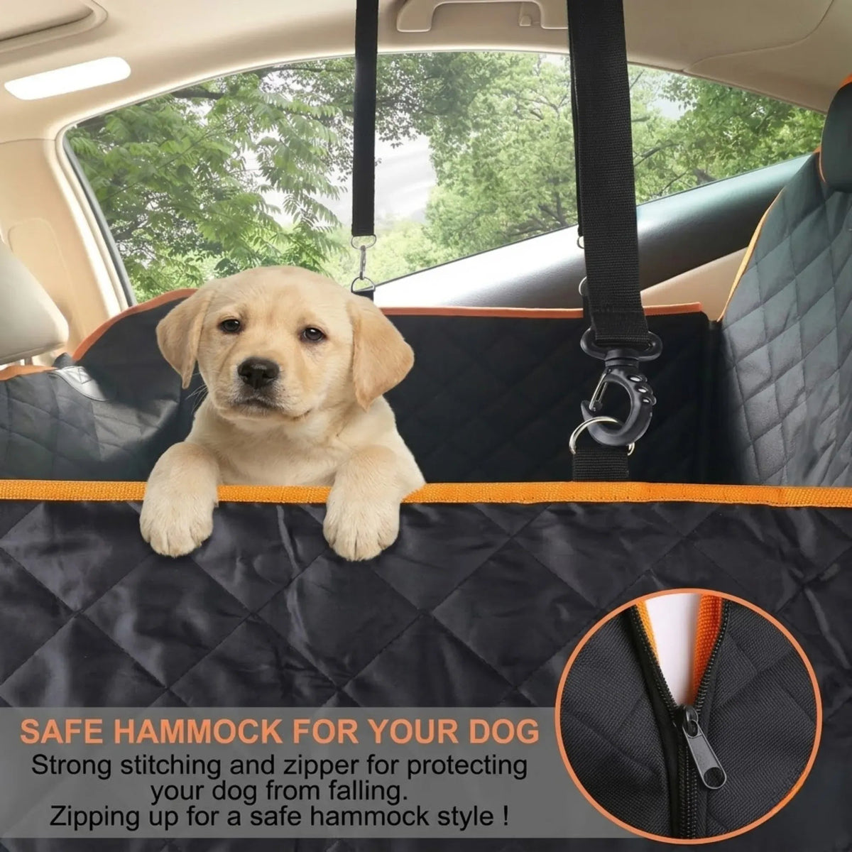 Waterproof Dog Car Seat Cover Hammock with Mesh Window - Black Nylon - Pet Care > Cat Supplies > Cat Furniture - Rivercity House & Home Co. (ABN 18 642 972 209) - Affordable Modern Furniture Australia