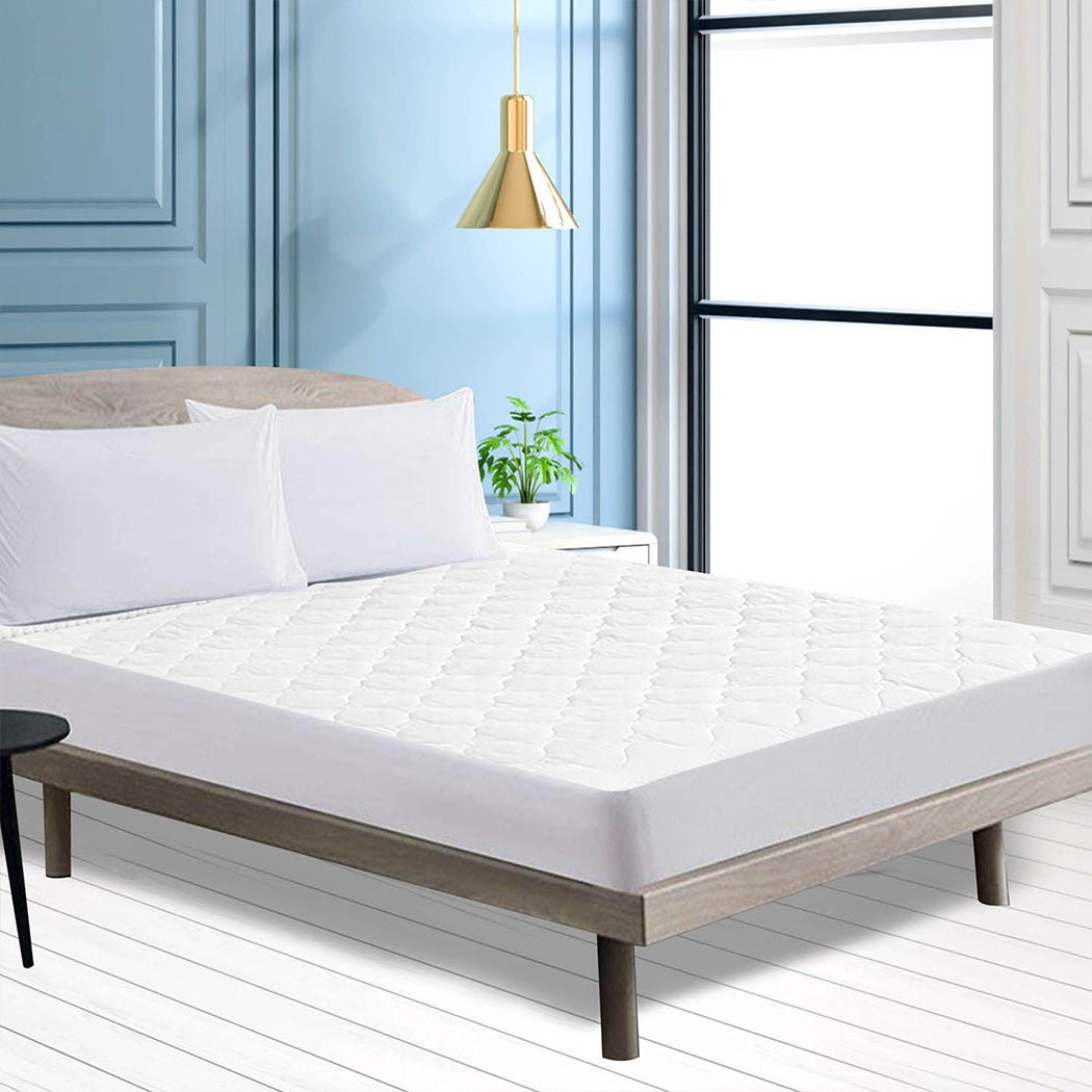 Waterproof Fitted Single Mattress Protector - White - Rivercity House & Home Co. (ABN 18 642 972 209) - Affordable Modern Furniture Australia