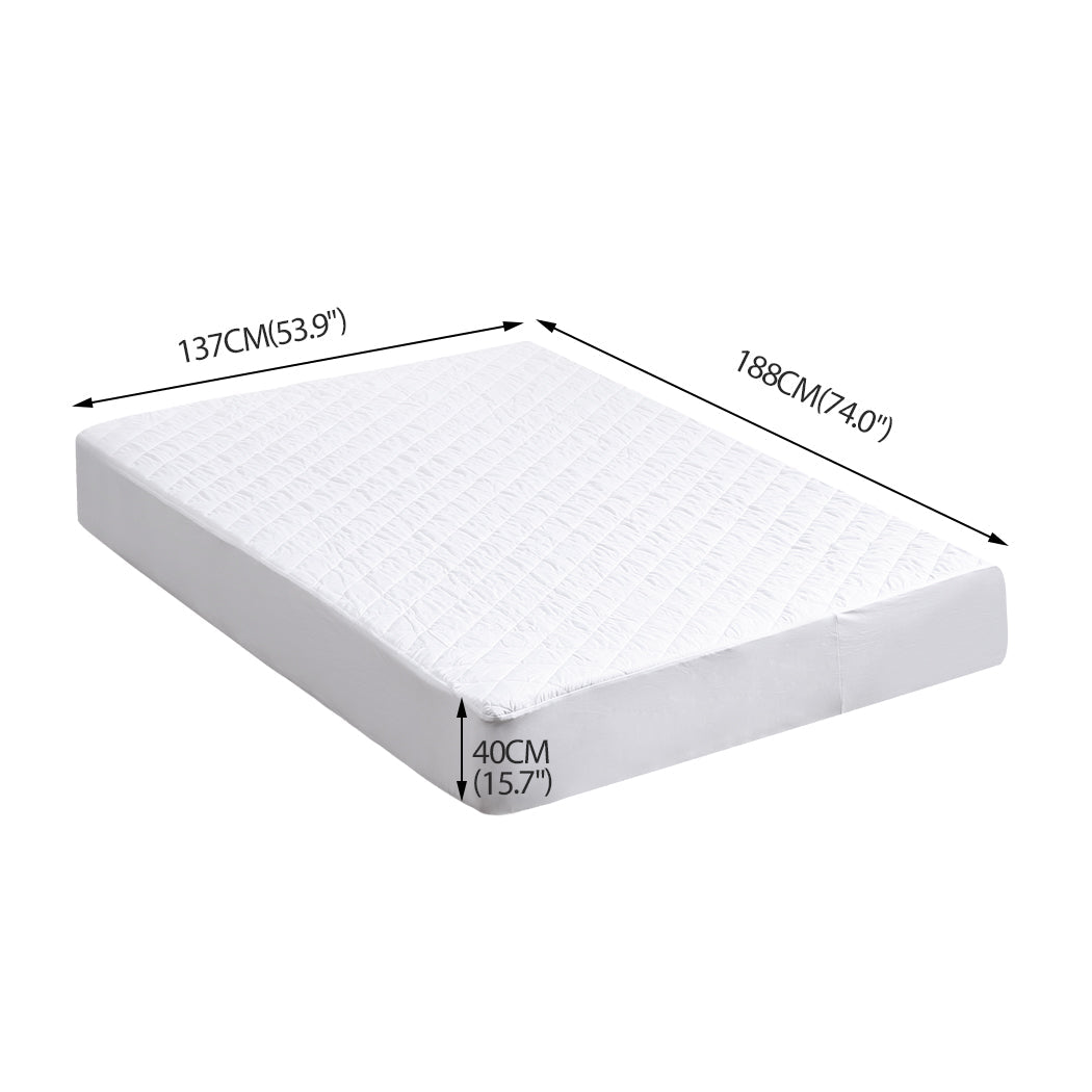 Waterproof Fully Fitted Microfiber Double Mattress Protector - White - Rivercity House & Home Co. (ABN 18 642 972 209) - Affordable Modern Furniture Australia