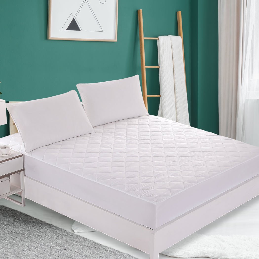 Waterproof Fully Fitted Microfiber King Single Mattress Protector - White - Rivercity House & Home Co. (ABN 18 642 972 209) - Affordable Modern Furniture Australia