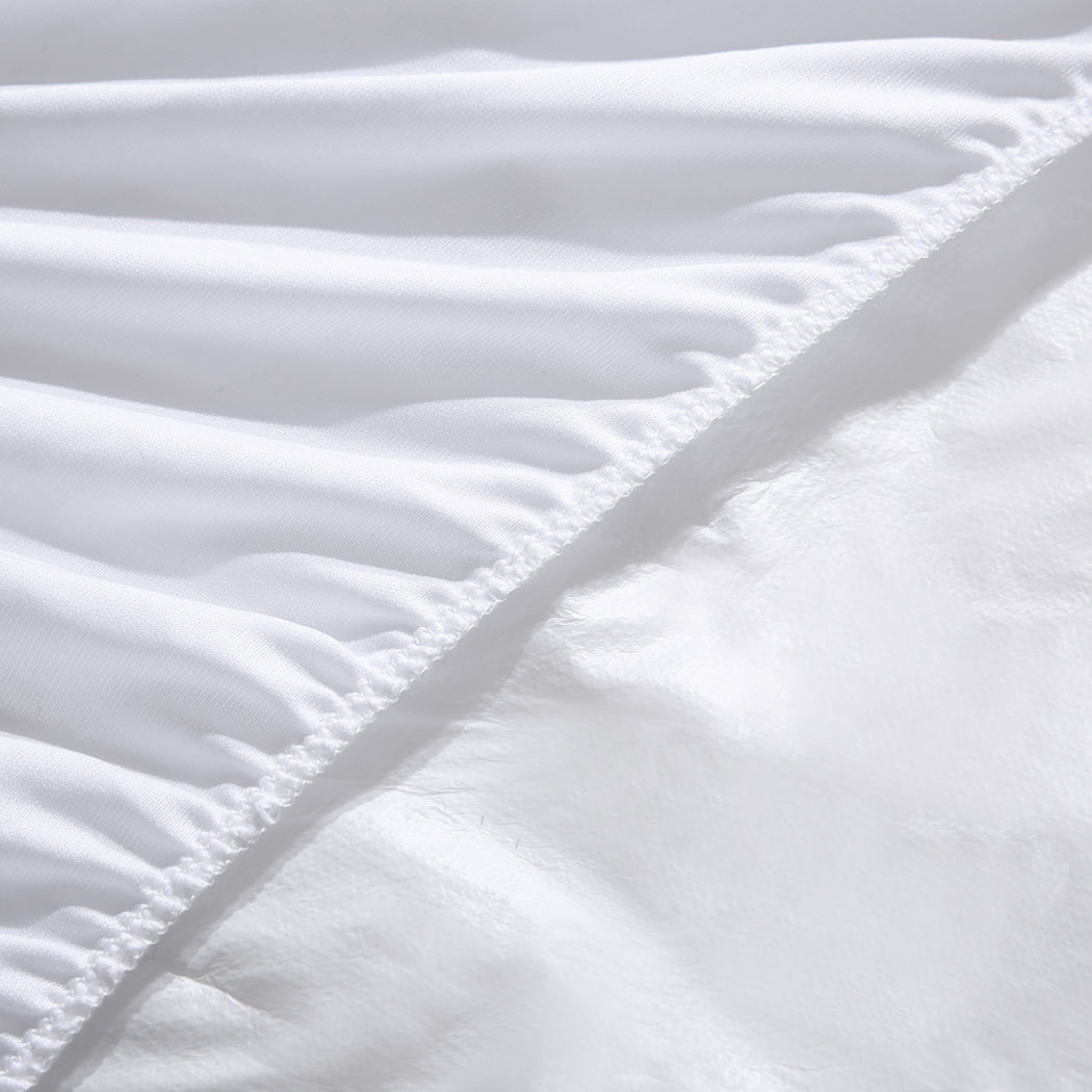Waterproof Fully Fitted Microfiber King Single Mattress Protector - White - Rivercity House & Home Co. (ABN 18 642 972 209) - Affordable Modern Furniture Australia