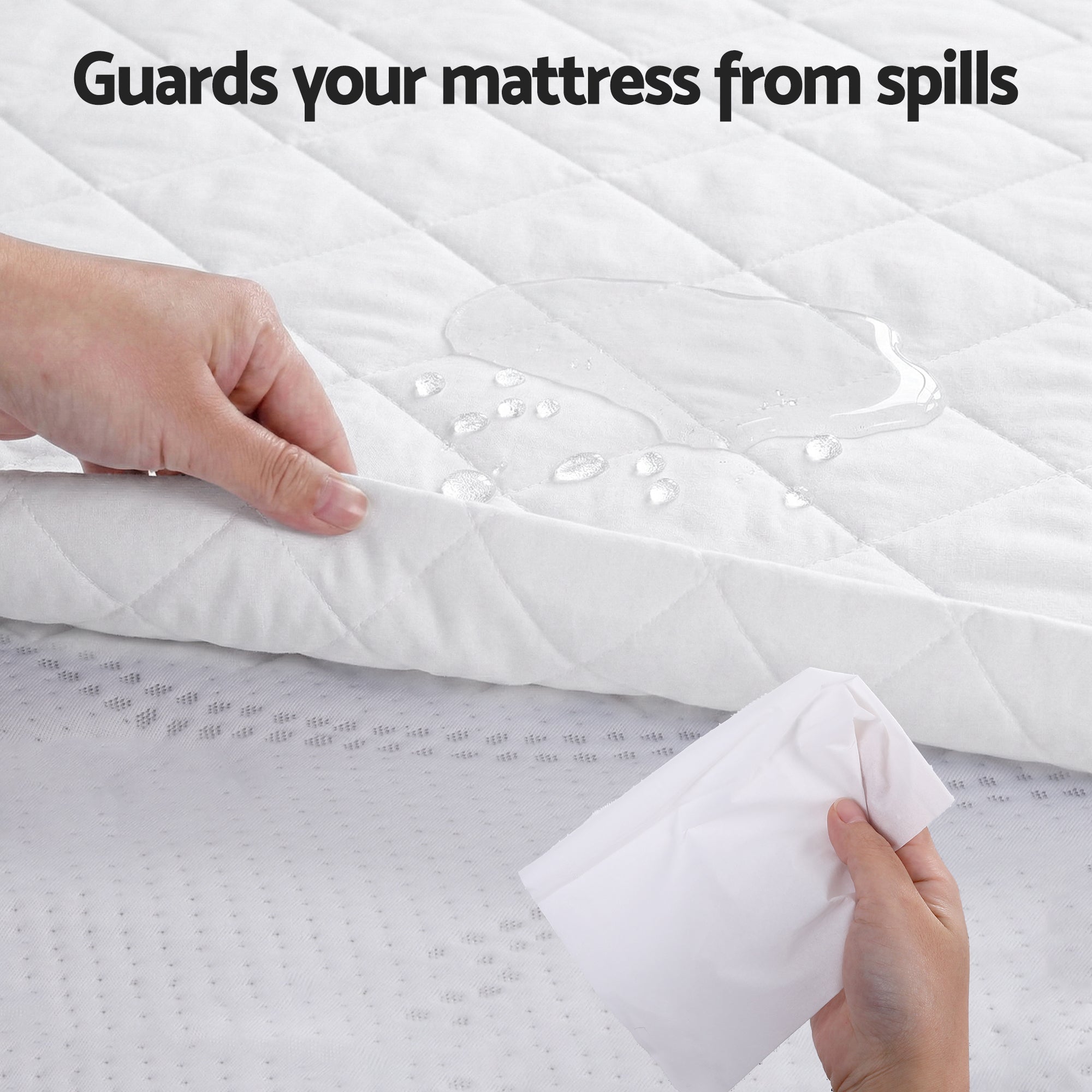 Waterproof Mattress Protector 100% Cotton Quilted Fitted Cover Queen - Home & Garden > Bedding > Mattress Protectors - Rivercity House & Home Co. (ABN 18 642 972 209) - Affordable Modern Furniture Australia