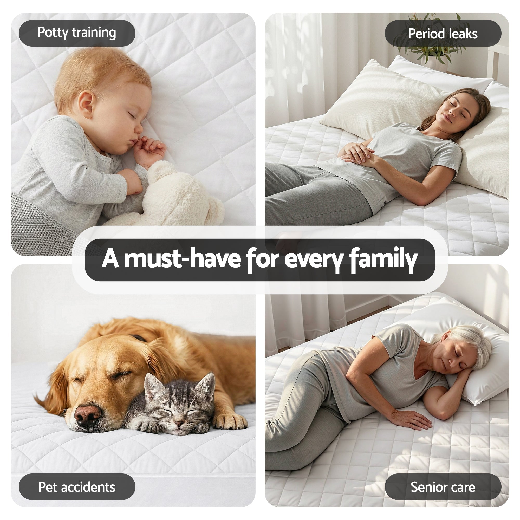 Waterproof Mattress Protector 100% Cotton Quilted Fitted Cover Queen - Home & Garden > Bedding > Mattress Protectors - Rivercity House & Home Co. (ABN 18 642 972 209) - Affordable Modern Furniture Australia