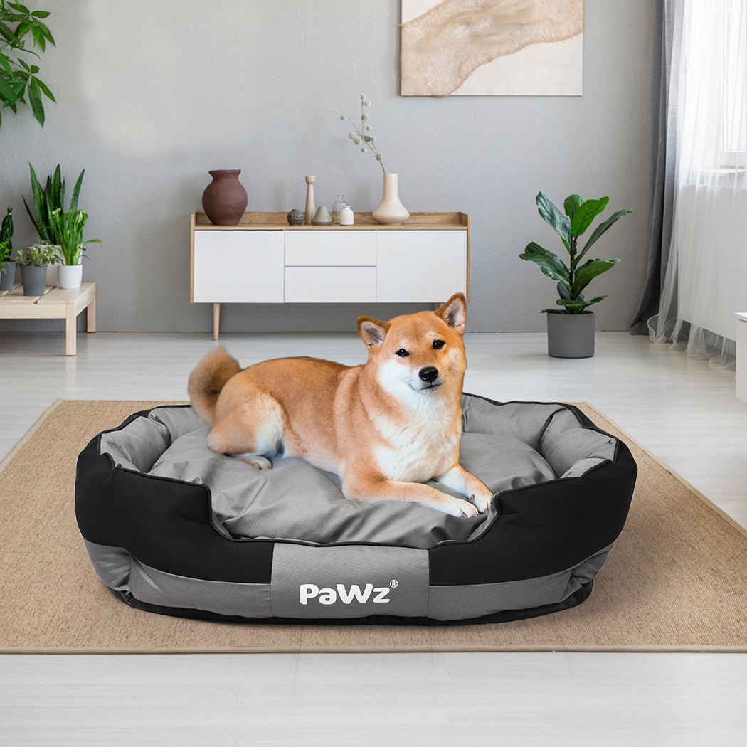 Waterproof Orthopaedic Medium Pet Dog Calming Bed - Grey & Black - Rivercity House & Home Co. (ABN 18 642 972 209) - Affordable Modern Furniture Australia