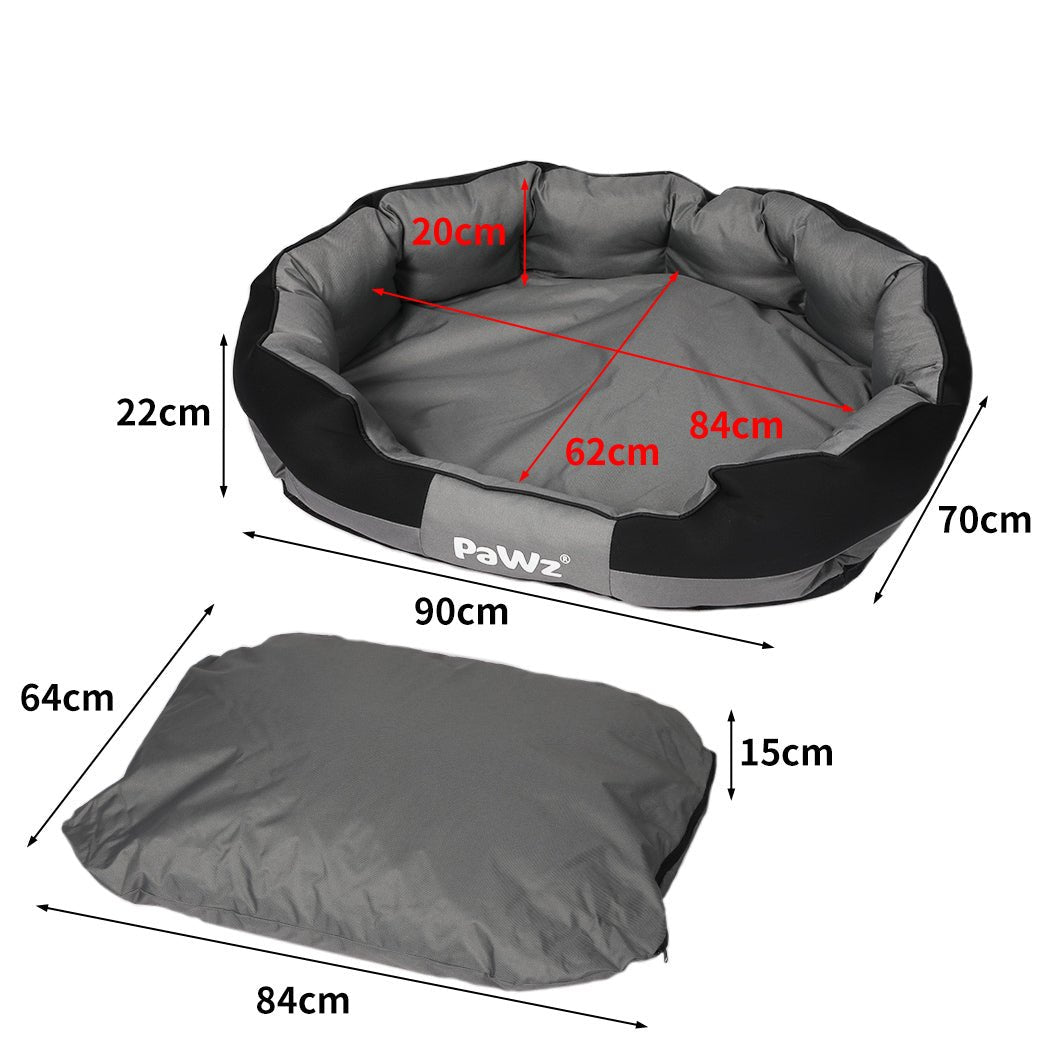 Waterproof Orthopaedic Medium Pet Dog Calming Bed - Grey & Black - Rivercity House & Home Co. (ABN 18 642 972 209) - Affordable Modern Furniture Australia