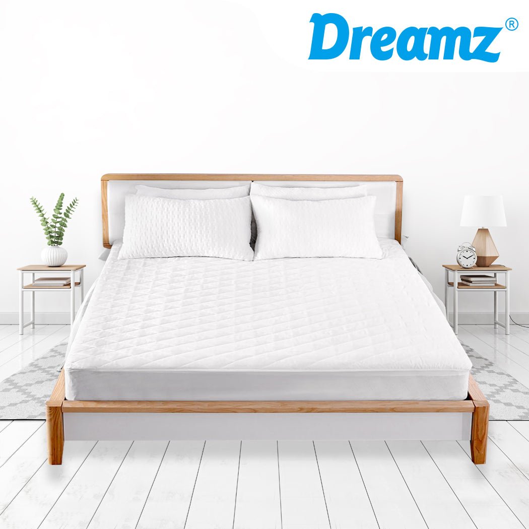 Waterproof Quilted Microfiber Queen Mattress Protector - White - Rivercity House & Home Co. (ABN 18 642 972 209) - Affordable Modern Furniture Australia