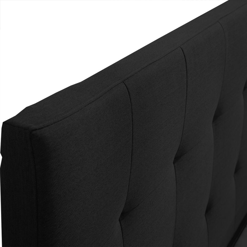 Waverly Fabric Queen Bed Frame with Storage Drawers – Dark Grey - Rivercity House & Home Co. (ABN 18 642 972 209) - Affordable Modern Furniture Australia