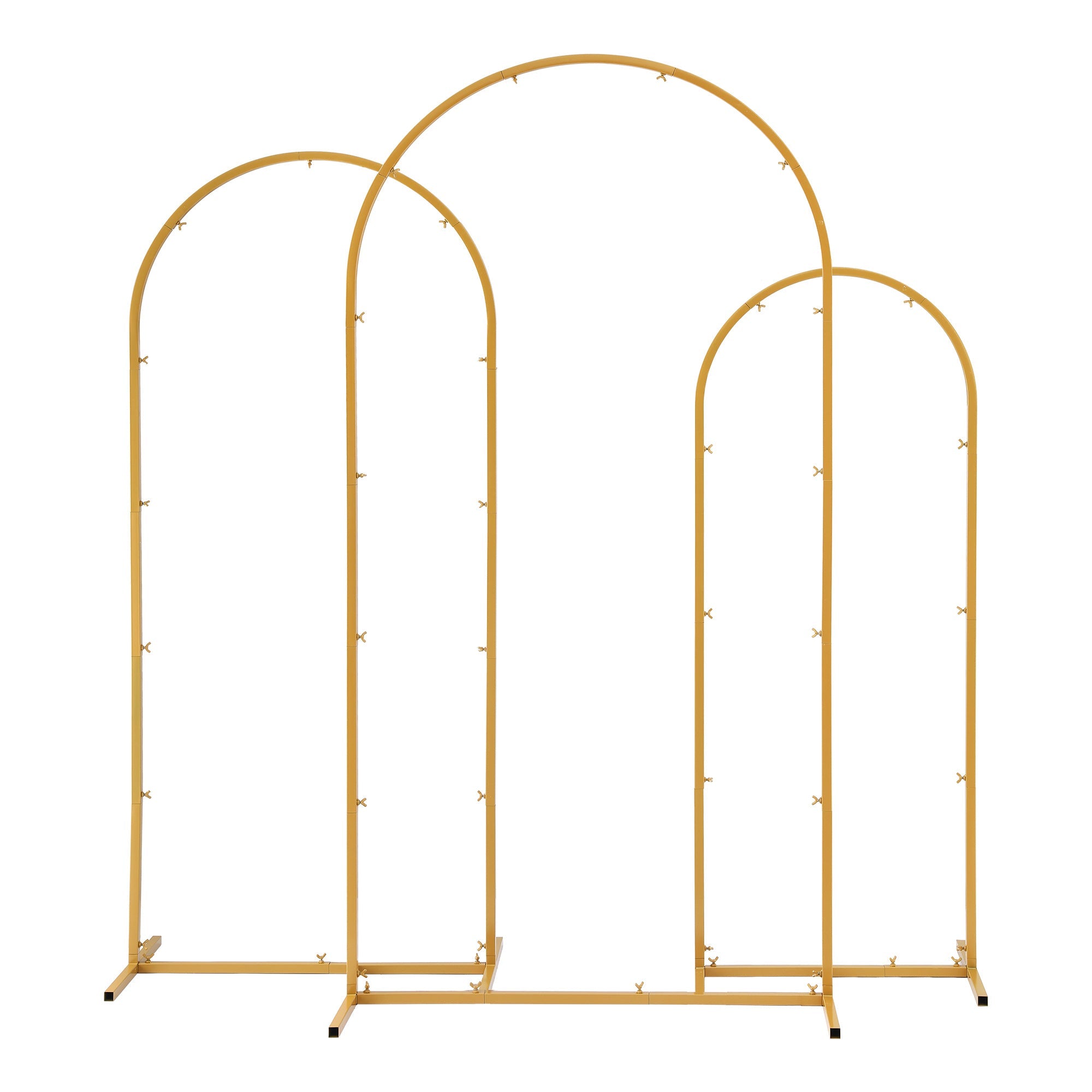 Wedding Arch Backdrop Stand Set of 3 Gold Metal Wedding Arched Frame, Easy to Assemble, Stable Balloon Arch Standfor Wedding, Baby Shower, Party Decoration - Occasions > Wedding Accessories > Other Wedding Decorations - Rivercity House & Home Co. (ABN 18 642 972 209) - Affordable Modern Furniture Australia