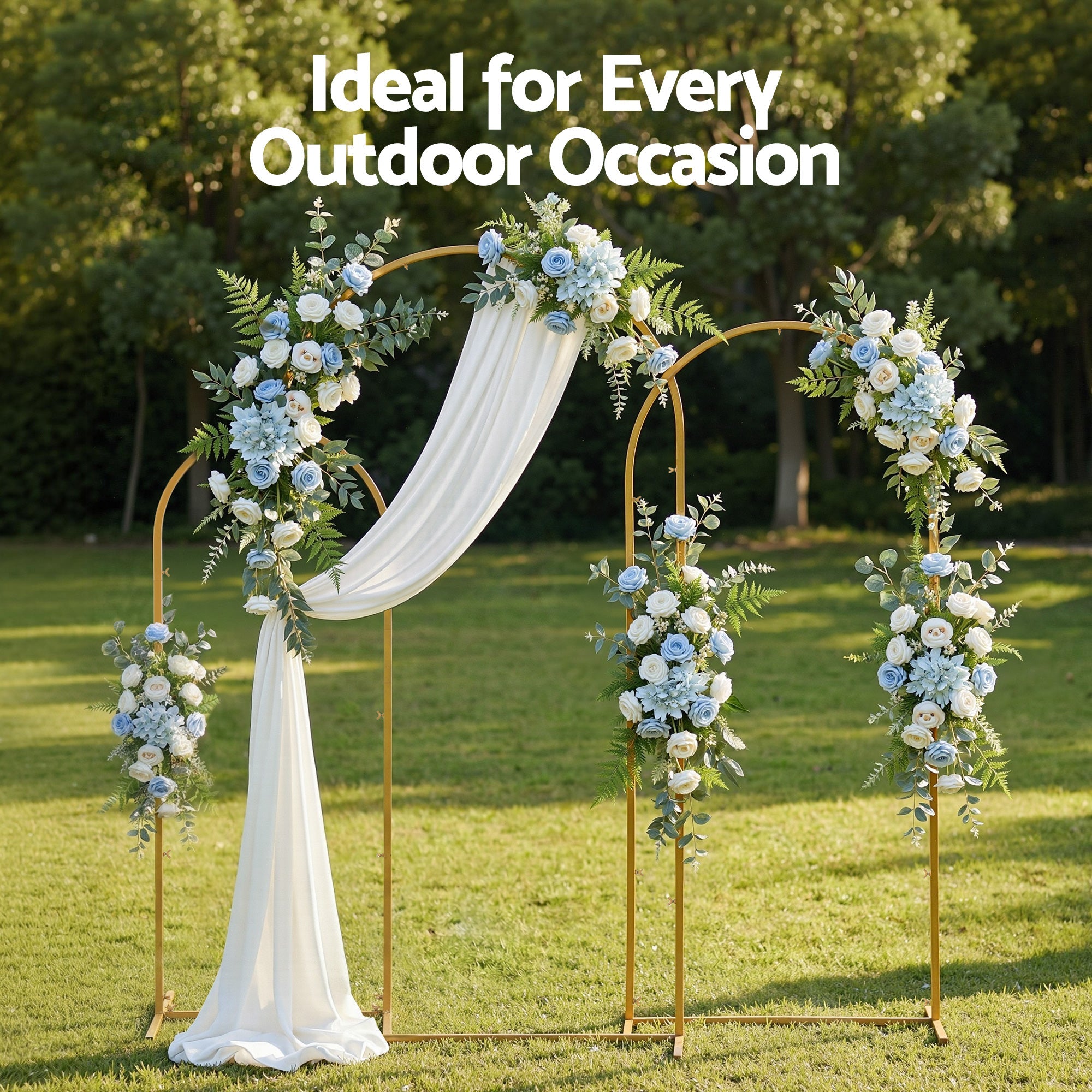 Wedding Arch Backdrop Stand Set of 3 Gold Metal Wedding Arched Frame, Easy to Assemble, Stable Balloon Arch Standfor Wedding, Baby Shower, Party Decoration - Occasions > Wedding Accessories > Other Wedding Decorations - Rivercity House & Home Co. (ABN 18 642 972 209) - Affordable Modern Furniture Australia