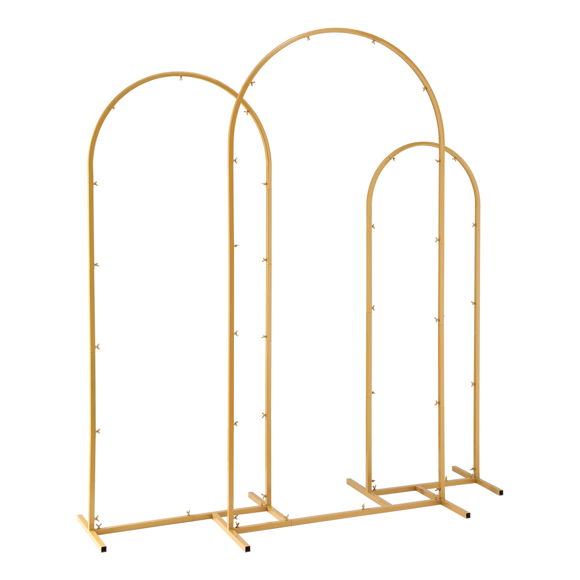 Wedding Arch Backdrop Stand Set of 3 Gold Metal Wedding Arched Frame, Easy to Assemble, Stable Balloon Arch Standfor Wedding, Baby Shower, Party Decoration - Occasions > Wedding Accessories > Other Wedding Decorations - Rivercity House & Home Co. (ABN 18 642 972 209) - Affordable Modern Furniture Australia
