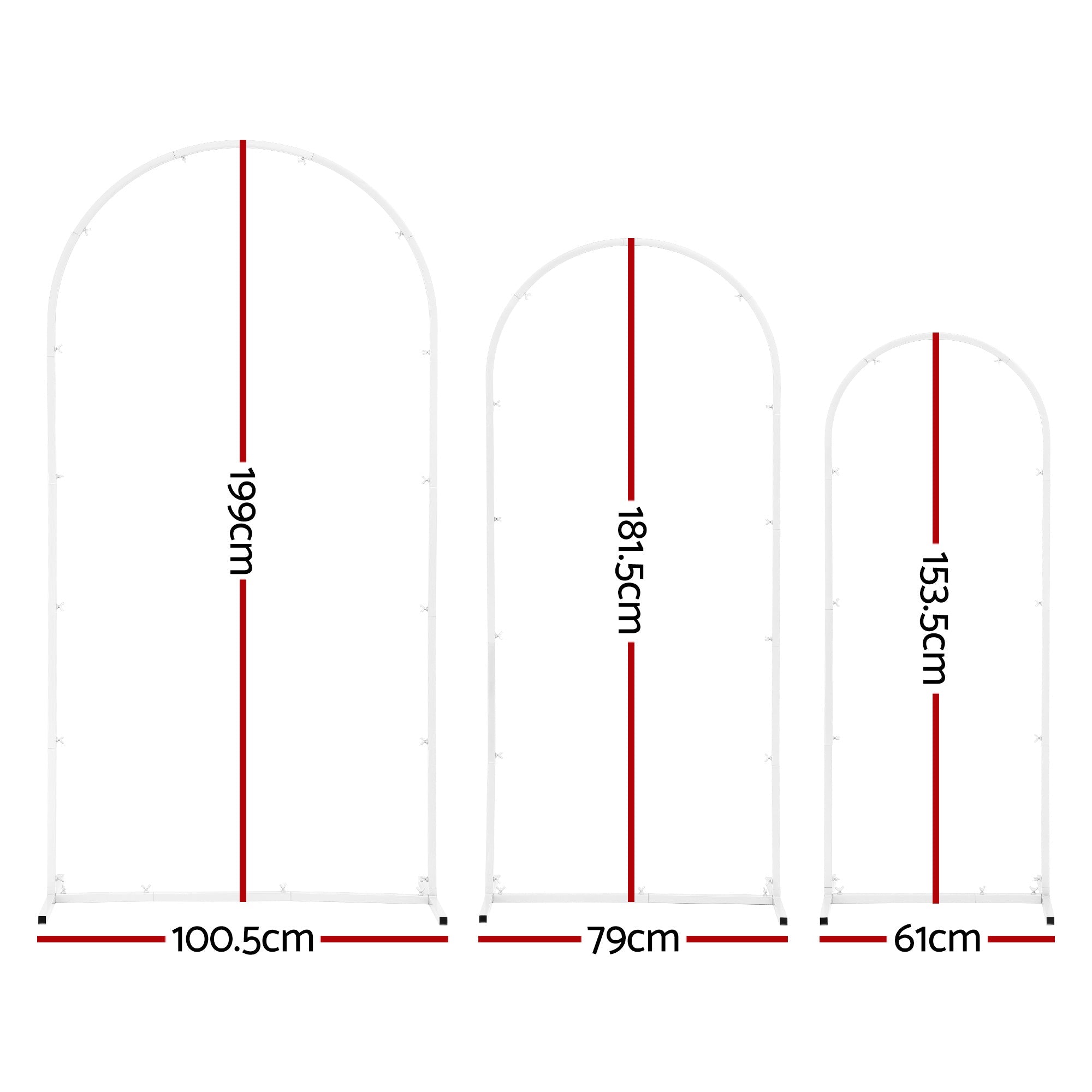 Wedding Arch Backdrop Stand Set of 3 Metal Wedding Arched Frame White, Easy to Assemble, Stable Balloon Arch Standfor Wedding, Baby Shower, Party Decoration - Occasions > Wedding Accessories > Other Wedding Decorations - Rivercity House & Home Co. (ABN 18 642 972 209) - Affordable Modern Furniture Australia