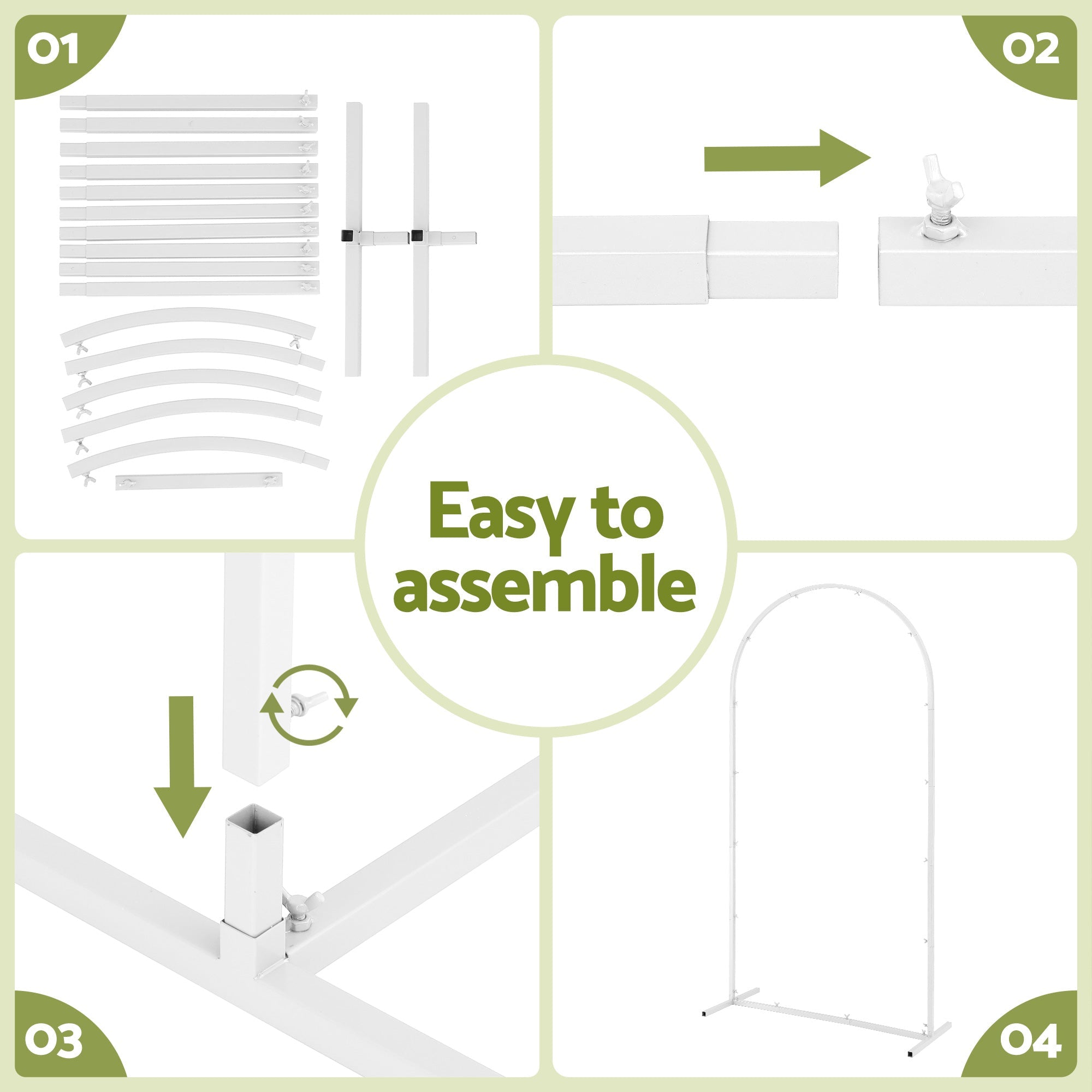 Wedding Arch Backdrop Stand Set of 3 Metal Wedding Arched Frame White, Easy to Assemble, Stable Balloon Arch Standfor Wedding, Baby Shower, Party Decoration - Occasions > Wedding Accessories > Other Wedding Decorations - Rivercity House & Home Co. (ABN 18 642 972 209) - Affordable Modern Furniture Australia