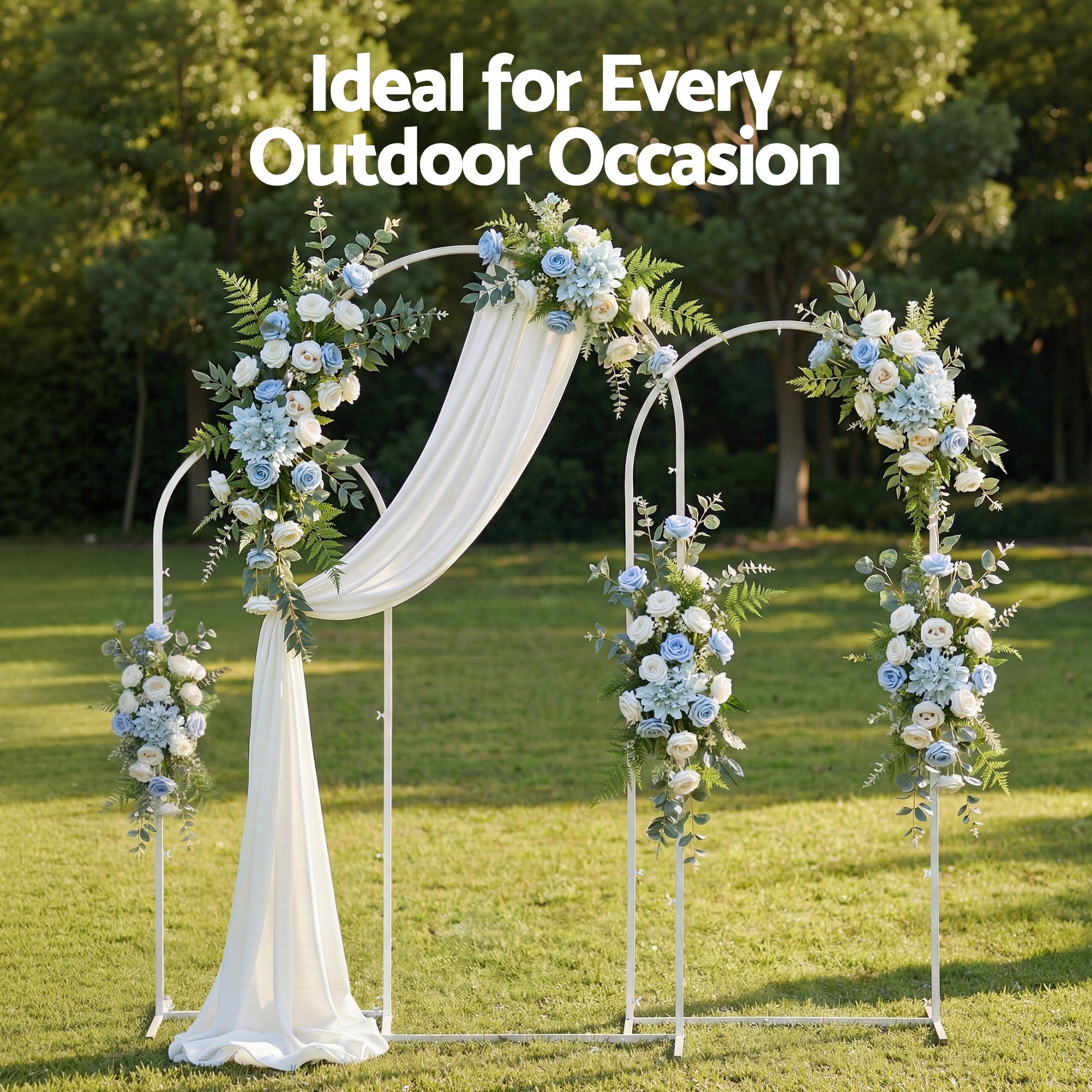 Wedding Arch Backdrop Stand Set of 3 Metal Wedding Arched Frame White, Easy to Assemble, Stable Balloon Arch Standfor Wedding, Baby Shower, Party Decoration - Occasions > Wedding Accessories > Other Wedding Decorations - Rivercity House & Home Co. (ABN 18 642 972 209) - Affordable Modern Furniture Australia