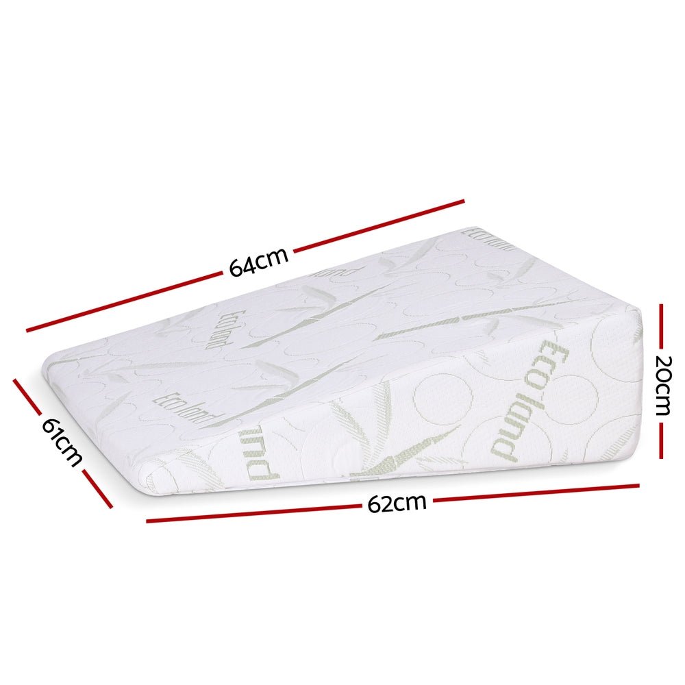 Wedge Pillow Gel Memory Foam Ergonomic Support Bamboo Cover - Home & Garden > Bedding > Pillows - Rivercity House & Home Co. (ABN 18 642 972 209) - Affordable Modern Furniture Australia